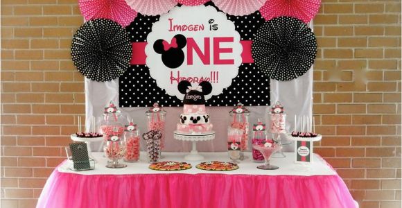 First Birthday Minnie Mouse Decorations Minnie Mouse First Birthday Party Little Wish Parties
