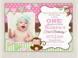 First Birthday Monkey Invitations Monkey First Birthday Invitations Valengo Style