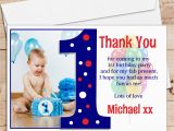 First Birthday Photo Thank You Cards 10 Personalised Boys First 1st Birthday Thank You Photo