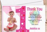 First Birthday Photo Thank You Cards 10 Personalised Girls 1st First Birthday Thank You Photo