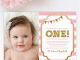 First Birthday Photo Thank You Cards 1st Birthday Thank You Card 1st Birthday Thank You Note Pink