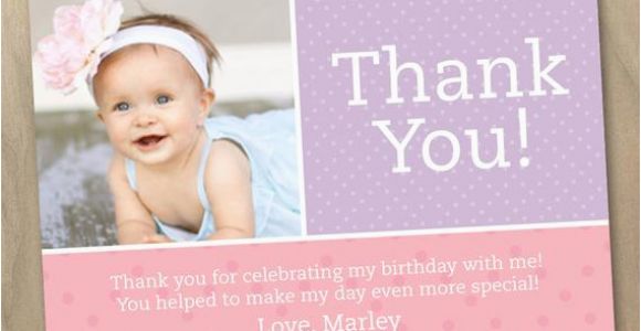 First Birthday Photo Thank You Cards Items Similar to Thank You Photo Card Baby Girl First