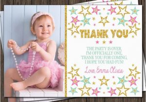 First Birthday Photo Thank You Cards Twinkle Twinkle Little Star Thank You Card First