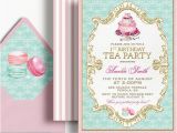 First Birthday Tea Party Invitations 1st Birthday Tea Party Invitation French Tea for Two Birthday