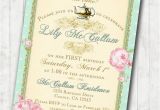 First Birthday Tea Party Invitations 1st Birthday Tea Party Invitation Shabby Chic Vintage