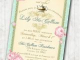 First Birthday Tea Party Invitations 1st Birthday Tea Party Invitation Shabby Chic Vintage