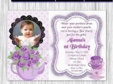 First Birthday Tea Party Invitations 50 Off Tea Party 1st Birthday Invitation Tea Party Purple