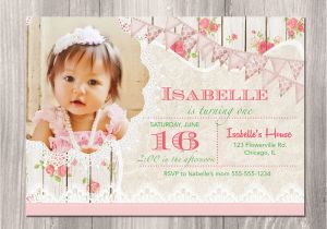 First Birthday Tea Party Invitations Shabby Chic Birthday Invitation Tea Party Birthday