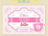 First Birthday Tea Party Invitations Tea Party Birthday Invitation Girls Pink First Birthday