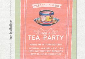 First Birthday Tea Party Invitations Tea Party First Birthday Invitation Girls Tea Party Invite