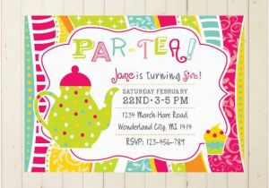 First Birthday Tea Party Invitations Tea Party Invite 1st Birthday Girl 4th Birthday 5th 6th