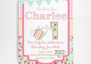 First Birthday Tea Party Invitations Tea Party Printable Invitation You Print Tea First Birthday