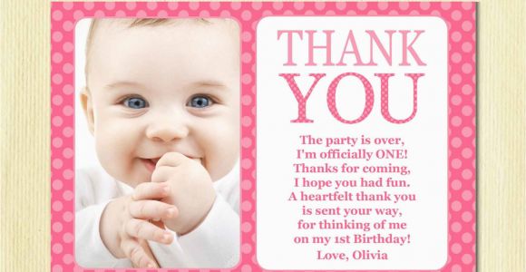 First Birthday Thank You Card Messages First Birthday Matching Thank You Card 4×6 the Big One Diy