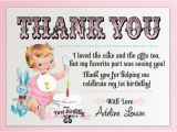 First Birthday Thank You Card Messages Vintage 1st Birthday Party Invitation Di 230 Custom