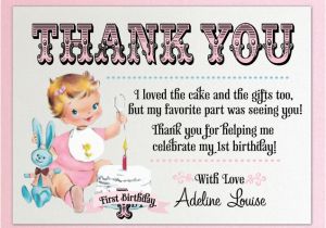 First Birthday Thank You Card Messages Vintage 1st Birthday Party Invitation Di 230 Custom