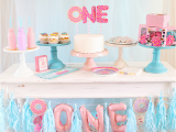 First Year Birthday Decorations Donut themed First Birthday Party Idea