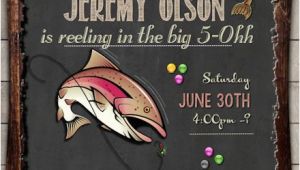 Fish themed Birthday Party Invitations Fishing Birthday Invitation Invite 30th 40th 50th 60th