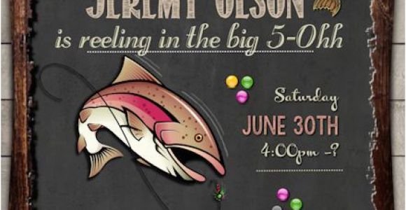 Fish themed Birthday Party Invitations Fishing Birthday Invitation Invite 30th 40th 50th 60th