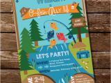 Fish themed Birthday Party Invitations Fishing Invitation Fishing Invite Gone Fishing Party