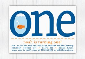 Fishing 1st Birthday Invitations Fish First Birthday Party Invitations