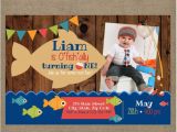 Fishing 1st Birthday Invitations Fish Fishing Ofishally One Birthday Invitation Big One Gone