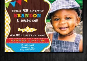 Fishing 1st Birthday Invitations Fishing Birthday Invitation First Birthday by Abbyreesedesign