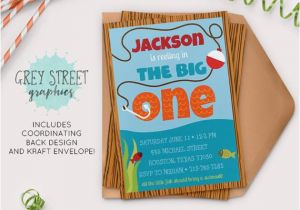 Fishing 1st Birthday Invitations Fishing Birthday Invitation Fish Birthday Invitation 1st