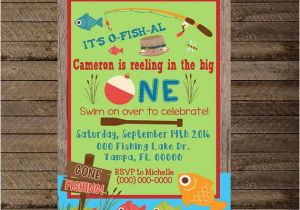 Fishing 1st Birthday Invitations Fishing Invite Fishing Invitation First Birthday Fishing