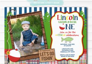 Fishing 1st Birthday Invitations Printable Fishing Birthday Invitation 1st Birthday