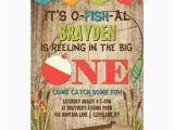 Fishing 1st Birthday Invitations the Big One Fishing theme Boys First Birthday Card