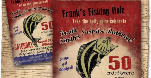 Fishing Birthday Invitations Free Fishing Birthday Party Invitation Invite 30th 40th 50th