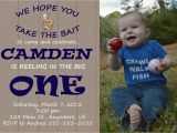 Fishing First Birthday Invitations Gone Fishing First Birthday Invitation Reeling In the Big