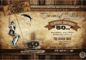 Fishing themed Birthday Party Invitations Fishing Birthday Party Invitation Invite 30th 40th