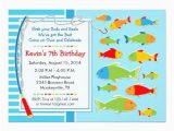 Fishing themed Birthday Party Invitations Fishing theme Birthday Party Invitation Party