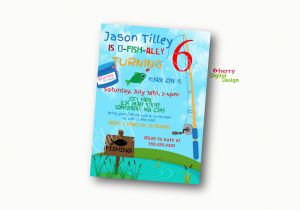 Fishing themed Birthday Party Invitations Printed or Printable Fishing themed Birthday Invitation Gone