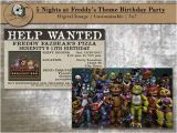 Five Nights at Freddy S Birthday Invitations Custom Five Nights at Freddy 39 S Birthday Party Invitations