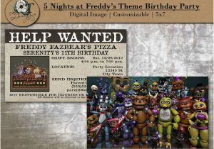 Five Nights at Freddy S Birthday Invitations Custom Five Nights at Freddy 39 S Birthday Party Invitations