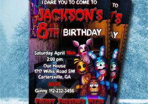 Five Nights at Freddy S Birthday Invitations Five Nights at Freddy 39 S Invitation 5 Nights at by