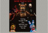 Five Nights at Freddy S Birthday Invitations Five Nights at Freddy 39 S Party Personalized Party