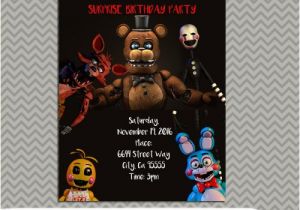 Five Nights at Freddy S Birthday Invitations Five Nights at Freddy 39 S Party Personalized Party