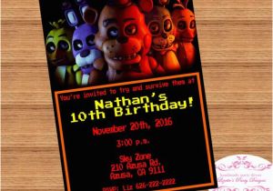 Five Nights at Freddy S Birthday Invitations Fnaf Five Nights at Freddy 39 S Birthday Invitation Digital