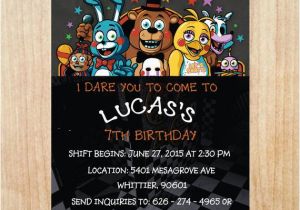 Five Nights at Freddy S Birthday Invitations Printable Five Nights at Freddy 39 S Invitation Five Nights