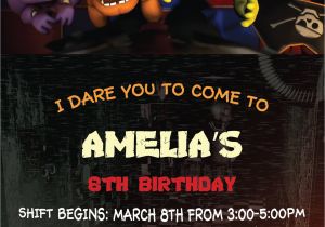 Five Nights at Freddy S Birthday Party Invitations Five Nights at Freddy 39 S Birthday Party Invitation Five