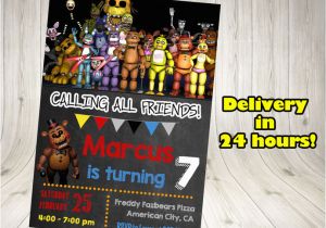 Five Nights at Freddy S Birthday Party Invitations Five Nights at Freddy 39 S Invitation Five Decorationsleon