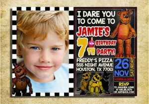 Five Nights at Freddy S Birthday Party Invitations Five Nights at Freddy 39 S Invitation Fnaf Five Nights at