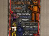Five Nights at Freddy S Birthday Party Invitations Five Nights at Freddy 39 S Invitation You Print Invitation