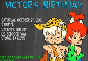 Flintstones Birthday Invitations Flintstones Pebbles Birthday Invite
