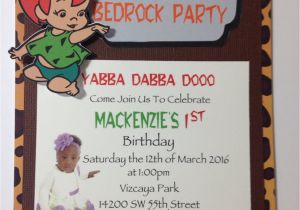 Flintstones Birthday Invitations Pebbles Bam Bam Invitation Flintstone Birthday Party Pebbles