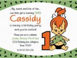 Flintstones Birthday Invitations Pebbles Flintstone Birthday Invitation by Mypaperinvites