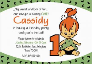 Flintstones Birthday Invitations Pebbles Flintstone Birthday Invitation by Mypaperinvites